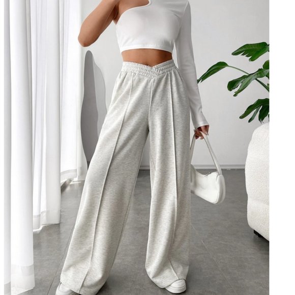 MODA ME COUTURE Pants - Casual Asymmetrical Wide Leg Sweatpants